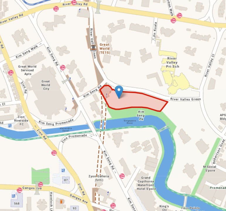 River Modern location map — Kim Seng Road, near Great World MRT
